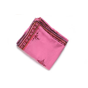 Handembriodered Swiss voil shwal / light deep pink