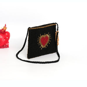 Shining heart clutch / handembriodered