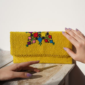 Yellow bliss / handembriodered clutch