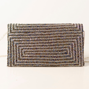 Gunmetal Grey clutch / handembriodered