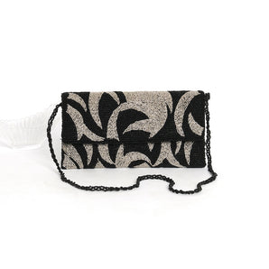 Cabana clutch / handembriodered black