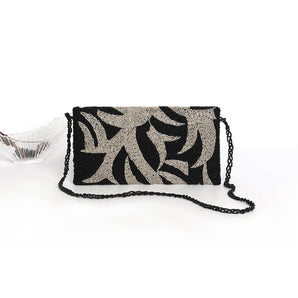 Cabana clutch / handembriodered black