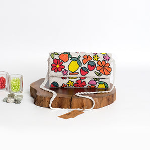 Multi fruit basket / hands embroidered clutch