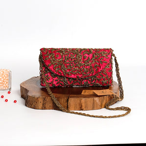 Rushk / hand embroidered clutch