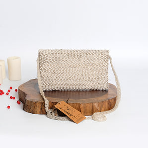 White pearls /hand embroidered clutch