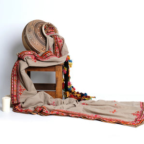 Swiss voil shawl / hand embroidery