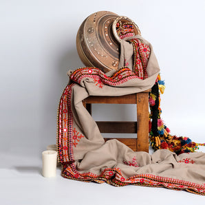 Swiss voil shawl / hand embroidery
