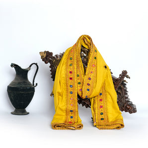 Yellow Bliss / mukka work shawl