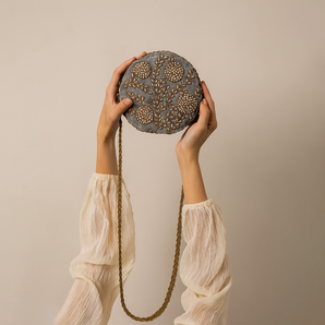 Grey Round Bag