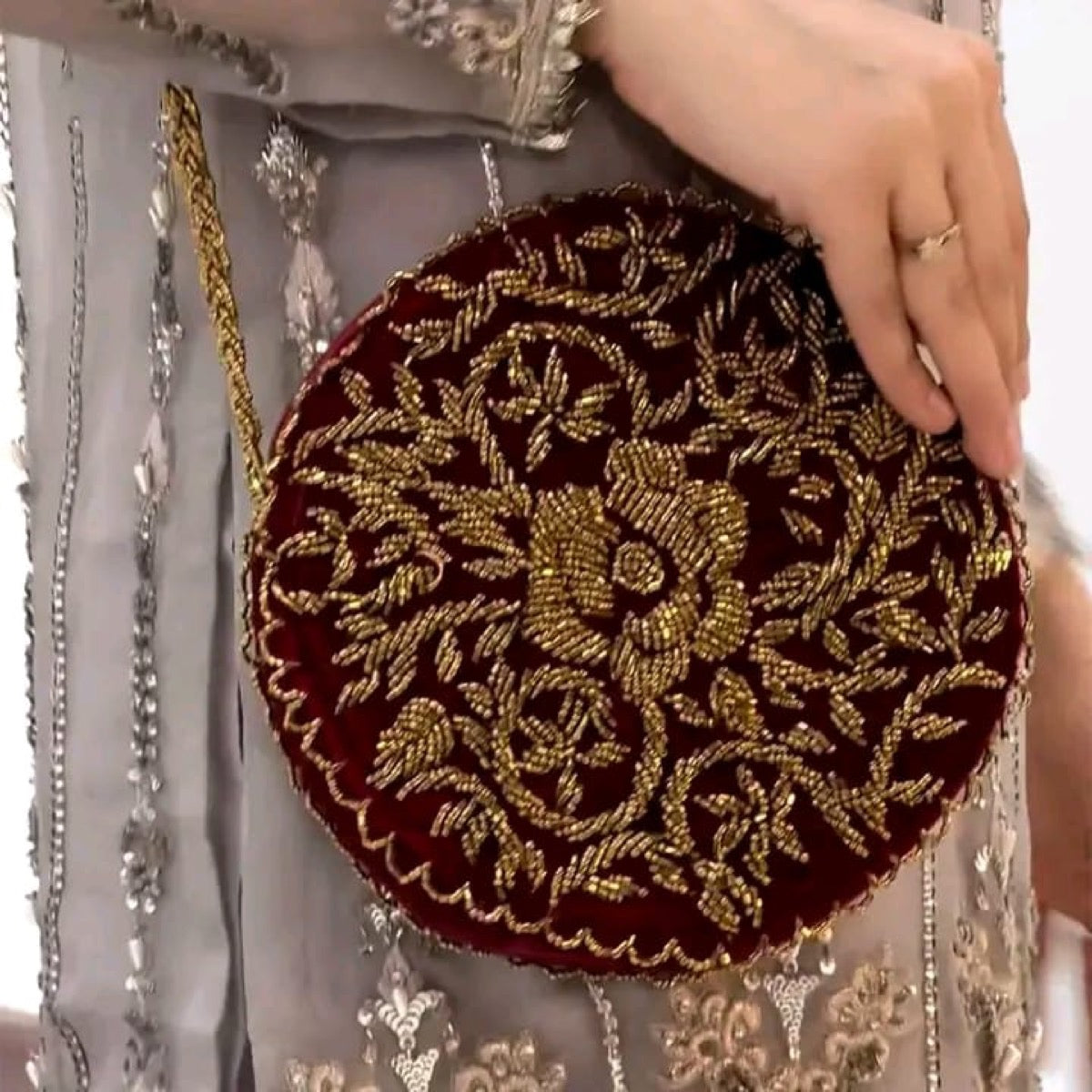 embroidered round bags for bride in Pakistan