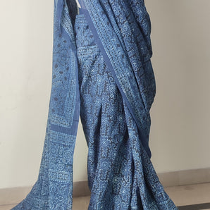 Blue criss cross Saree