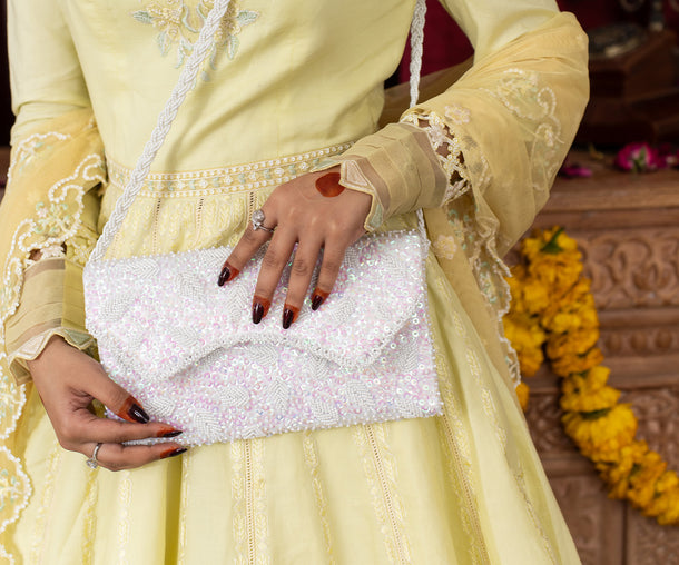 luxurious hand embroidered clutch bag for bridal in Pakistan