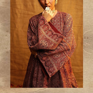 Mah jabeen hand block printed suit three piece