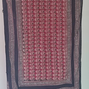 Hand block print stole red