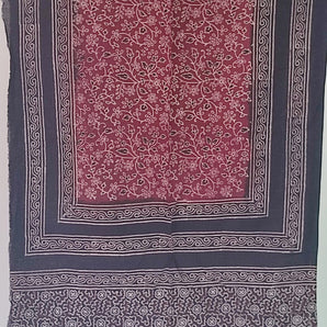 Hand block print stole / lawn