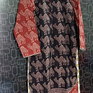 Handmade ajrak with natural dyes 2 Pc suit